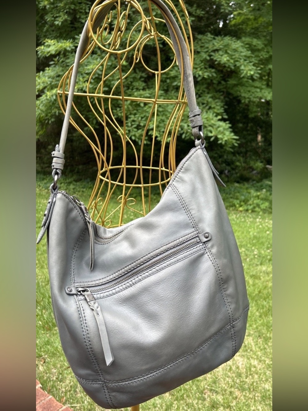 The Sak Sequoia Leather Hobo Bag, Grayish Blue